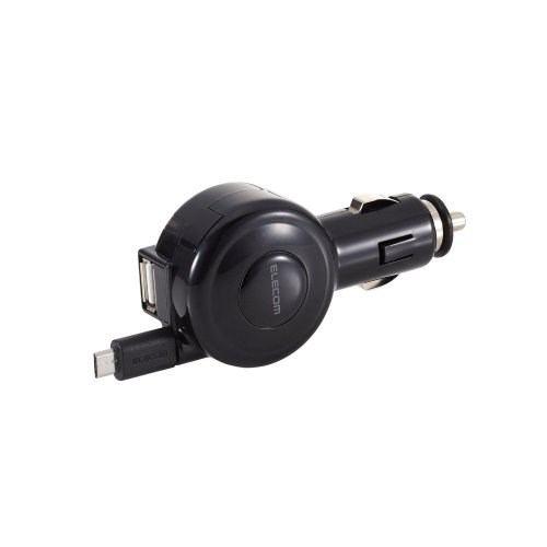 エレコム MPA-CCM03BK 2.4A 巻取りDC充電器 micro&USB