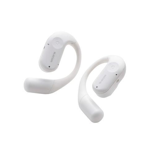 エレコム LBT-OWS02WH オープンイヤー型 ワイヤレスイヤホン Bluetooth 5.4 IPX5防水 マルチポイント接続 AAC対応 フ