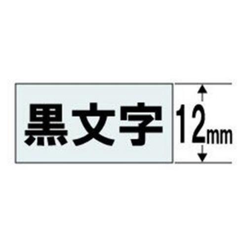 カシオ XR-12GX ネームランド(NAME LAND) 強粘着テープ (透明テープ/黒文字/12mm幅)