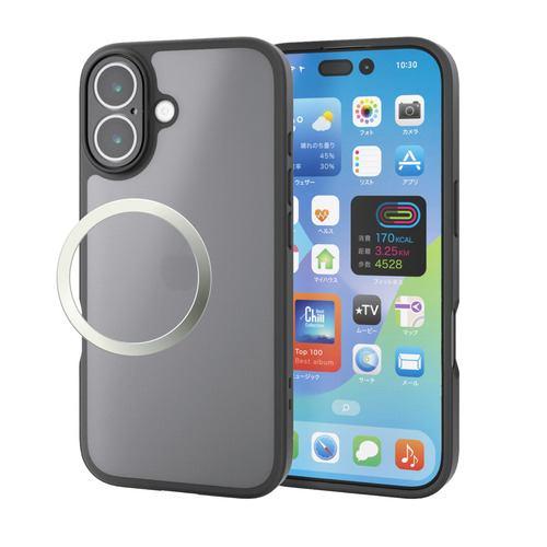 エレコム PM-A25AHVCKKPBK iPhone 17 ケース ハイブリッド カバー カメラレンズカバー搭載 ブラック