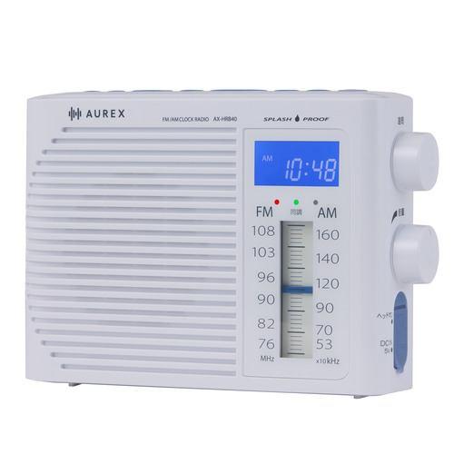 東芝 AX-HRB40(W) 防水ホームラジオ デカ文字周波数採用 ワイドFM対応 タイマー機能付 ホワイト