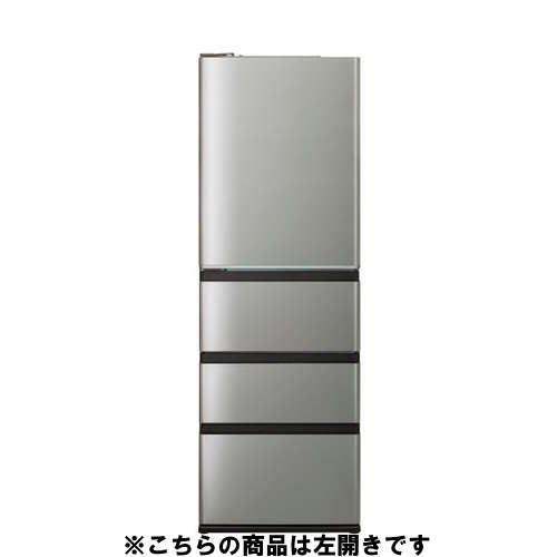 AQUA 冷蔵庫 433L 左開き 4ドア 幅59.5cm 大容量冷凍室 おいシールド冷凍 見える野菜室 AQR-V43AL(S) チタンシルバー