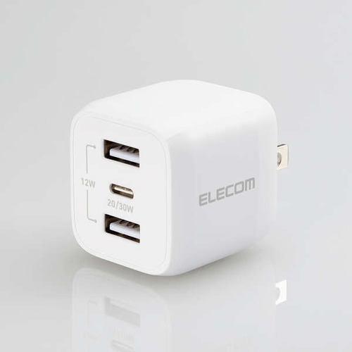 エレコム MPA-ACCP4032WH USB Power Delivery 32W キューブAC充電器(C×1+A×2) ホワイト MPAACCP