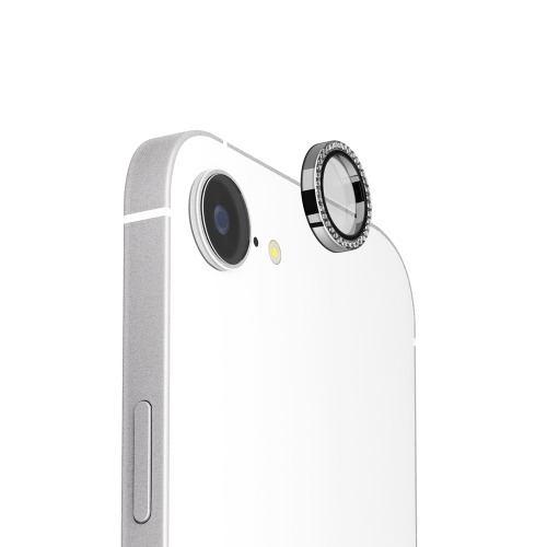 PGA PG-25KCLG11BK iPhone 16e用 カメラレンズプロテクター ラインストーン/ブラック