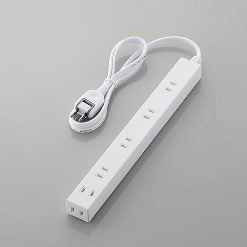 エレコム T-NSLK-2610WH ほこり防止シャッター付きスリムタップ(雷ガード内蔵) 1m ホワイト
