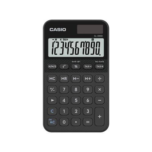 カシオ計算機 SL-300D-BK-N デザイン電卓 ノート型カラフル 10桁表示 税計算機能あり ブラック