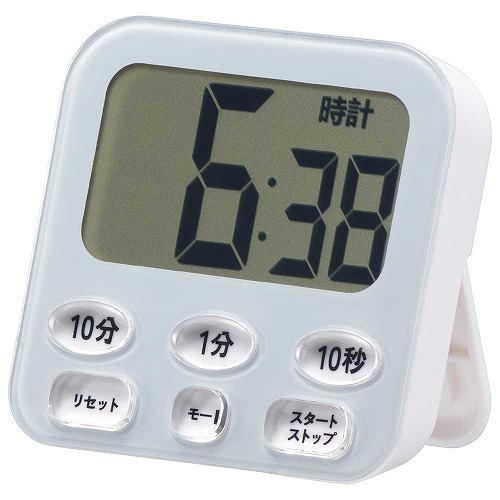 オーム電機 COK-T141-A 時計付きタイマー 100分計 アラーム時間 約30秒 時計機能付 液晶4桁表示 ブルー
