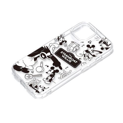 PGA PG-D23CPT02MKY iPhone15Plus クリアハイブリッドケース Premium Style 蒸気船ウィリー PGD23CP