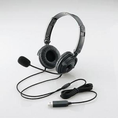 折りたたみヘッドセット(両耳オーバーヘッド)/ 1.8m/ USB/ ブラック HS-HP20UBK