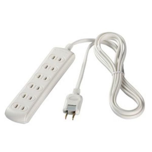 バッファロー 2ピン式電源タップ 6個口タイプ 2m ホワイト BSTAPST2620WH