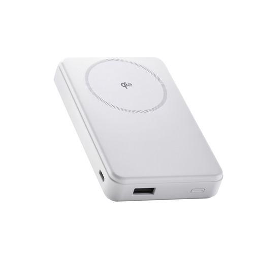 エレコム DE-C67-10000WH マグネット式 Qi2 最大15W モバイルバッテリー ワイヤレス充電対応 10000mAh ホワイト