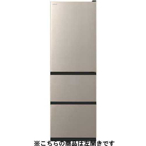 日立 冷蔵庫 375L 左開き 3ドア 幅60cm 真ん中野菜室うるおいチルド R-V38X ゴールド系