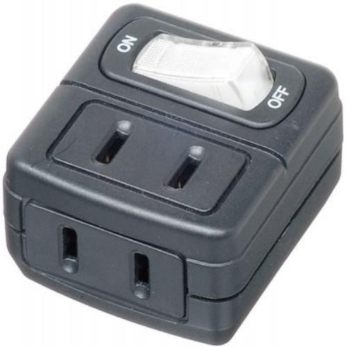 ヤザワ 省エネタップ 2個口 黒 Y02FU210BK