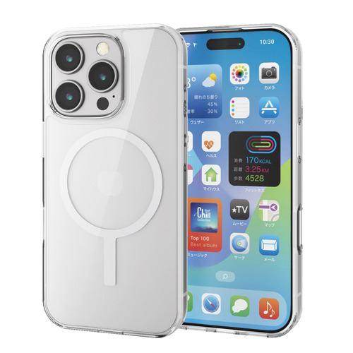 エレコム PM-A24CMAG02WH iPhone 16 Pro ハイブリッドケース MAGKEEP