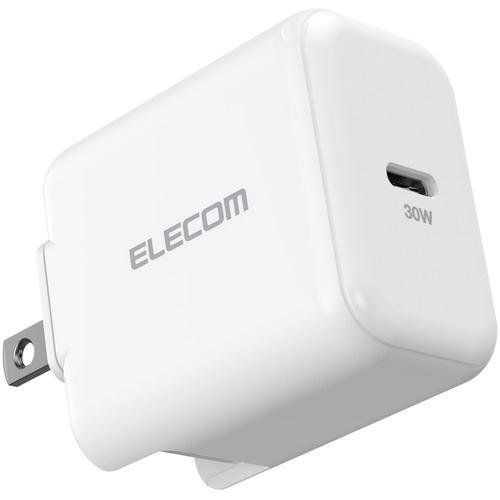エレコム ACDC-PD2130WH ノートPC用ACアダプター USB充電器 USB Power Delivery認証 30W USB-C1ポート