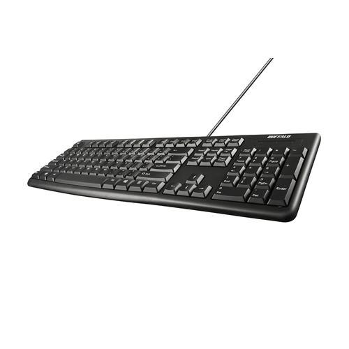 バッファロー BSKBU100ENBK USB接続 有線スタンダードキーボードUS English配列 ブラック