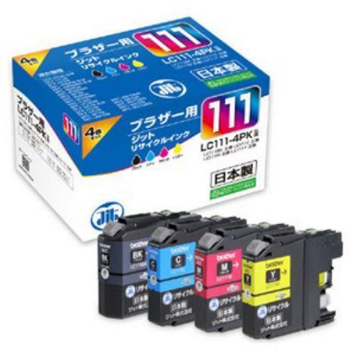 ジット JITB1114P ブラザー brother:LC111-4PK(4色パック)対応 ジット リサイクルインク カートリッジ