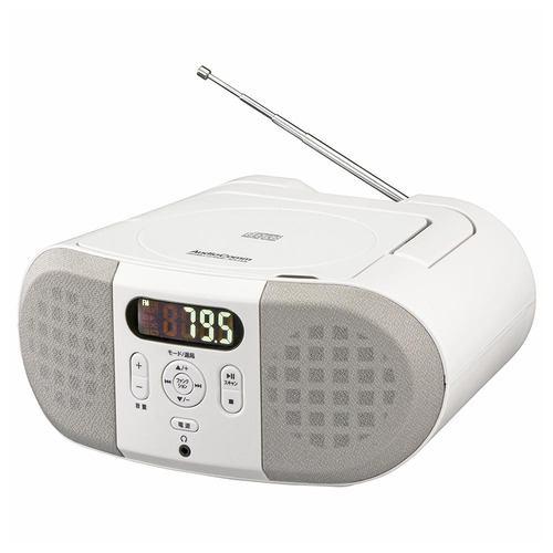 オーム電機 RCR-230N CDラジオ ステレオスピーカー搭載 2電源対応 ホワイト