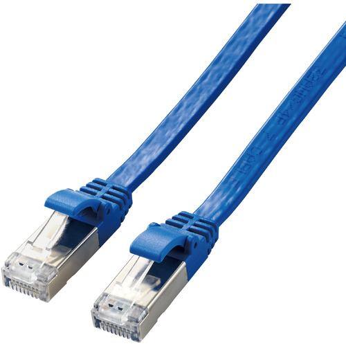 エレコム LD-TWSF/BU3 LANケーブル CAT7準拠 フラット 3.0m ブルー