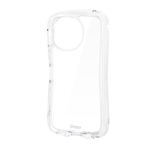 エレコム PM-S253GRPACR AQUOS sense10 ( SH-53F ) ケース 衝撃吸収 ストラップホール付 ハーフクリア