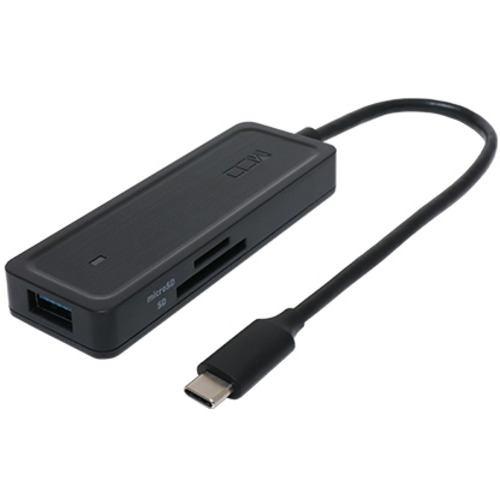 ミヨシ USH-10G2C/BK USBハブ USB3.2 Gen2対応 USB Type-C カードリーダー付 USH10G2C/BK