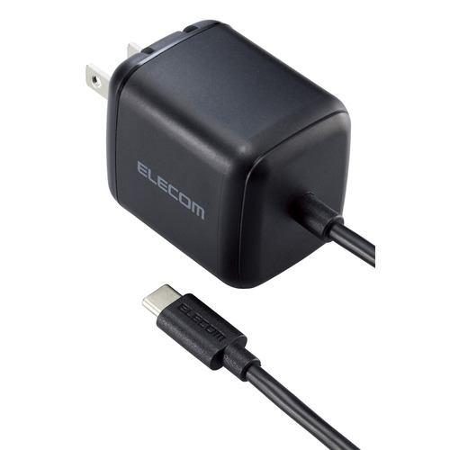 【推奨品】エレコム ACDC-PD8665BK USB Power Delivery 65W AC充電器(Cケーブル一体型/2m)