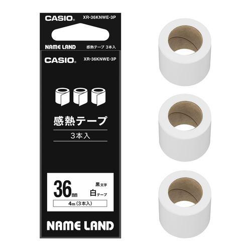 カシオ計算機 XR-36KNWE-3P NAME LAND用感熱テープ テープ幅36mm テープ長さ4.0m巻 KL-LE900専用