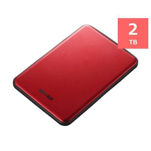 バッファロー HD-PUS2.0U3-RDD USB3.1(Gen1)/USB3.1 ポータブルHDD 2TB レッド