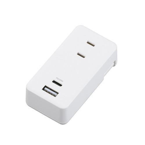 ヤザワコーポレ-ション H5FS400PD20WH 極小USBタップ ACコンセント x 2 USB Type-Cポートx1 USB Aポートx1 