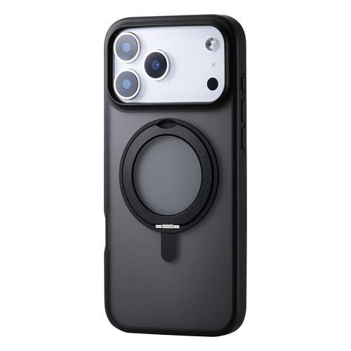 エレコム PM-A25DMAGSTBK iPhone 17 Pro Max ケース MAGKEEP 360度回転スタンド付 ブラック