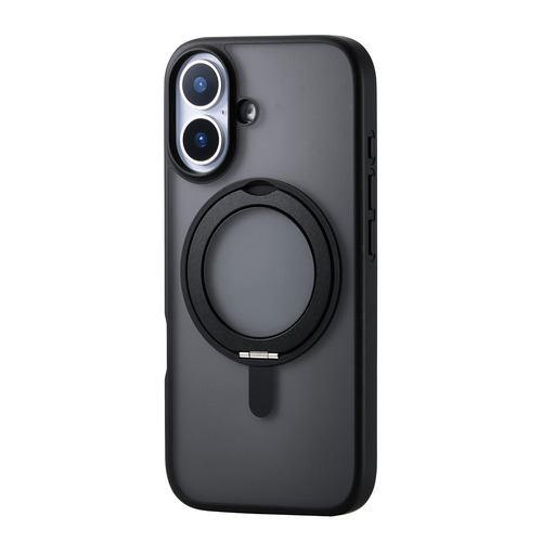 エレコム PM-A25AMAGSTBK iPhone 17 ケース ハイブリッド カバー MAGKEEP 360度回転スタンド付 ブラック