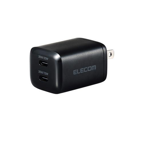エレコム MPA-ACCP9335BK USB Power Delivery 35W AC充電器(USB Type-C(TM)×2) ブラック
