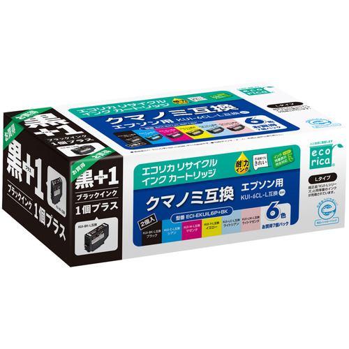 【推奨品】エコリカ ECI-EKUIL6P+BK エコリカ EPSON ( エプソン ) KUI-6CL-L+KUI-BK-L 対応 リサイクル イ