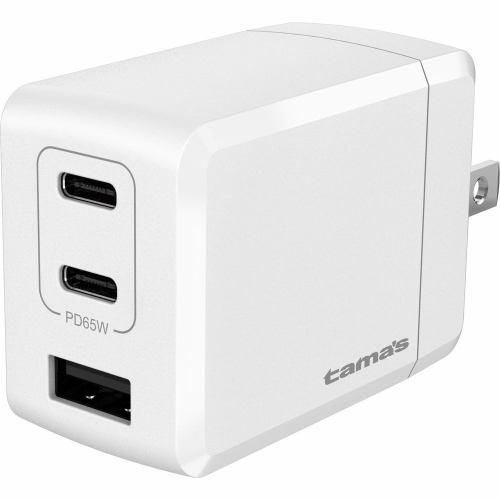 多摩電子工業 PD65W コンセントチャージャー C×2+A ホワイト TAP148UC2W