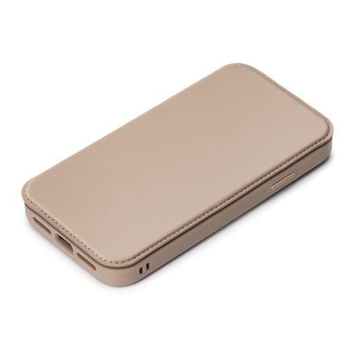 PGA PG-23AGF02BE iPhone15 ガラスフリップケース Premium Style ベージュ PG23AGF02BE