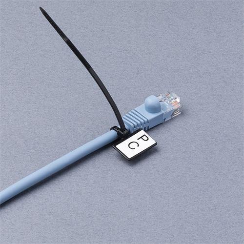 ミヨシ CW-MT100/BK マーカータイ 20本 表示シール付 ブラック