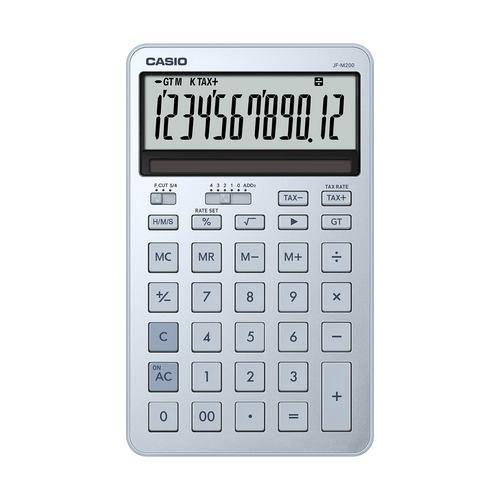 カシオ計算機 JF-M200-BU-N デザイン電卓 ジャスト型スタイリッシュ 12桁表示 税計算機能あり ブルー