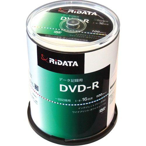 RiDATA DR47GB.PW100RDC 一回記録用DVD-R ワイドプリントレーベルディスク 1～16倍速 4.7GB 100枚スピンドルケー