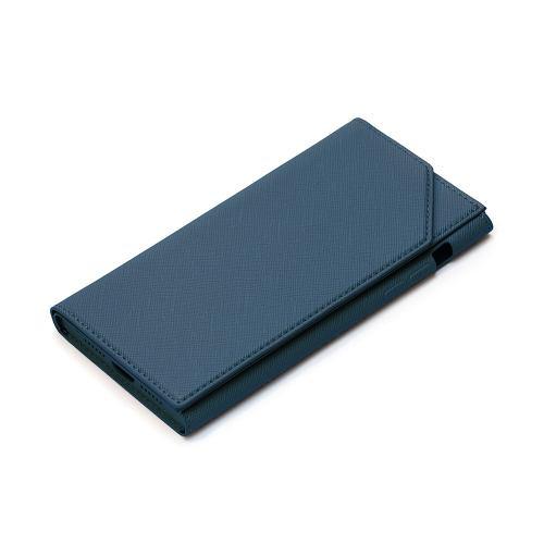 PGA PG-20FPU02NV iPhone12 mini用 バックフリップケース Premium Style ネイビー