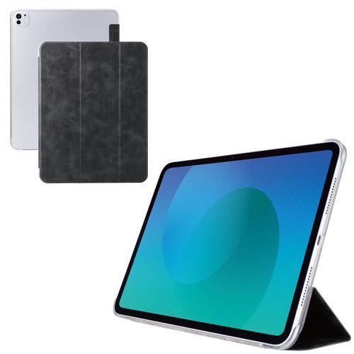 エレコム TB-A25PLWVBK iPad Pro ケース 13インチ ( M4 ) カバー 2アングル スタンド 軽量 薄型 背面クリア ブラッ