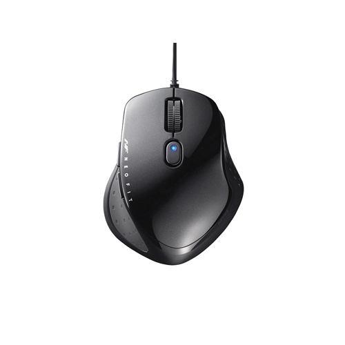 マウス バッファロー 有線 BSMBU510SBK NEOFITマウス 有線/BlueLED光学式/静音/5ボタン Sサイズ ブラック
