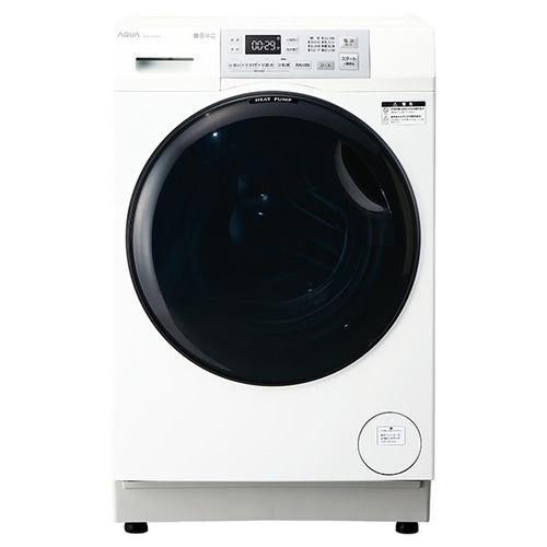 AQUA ドラム式洗濯機 左開き 洗濯8.0kg 乾燥4.0kg 幅幅59.5cm お湯洗い まっ直ぐドラム AQW-SD8A-L(W) ホワイト系