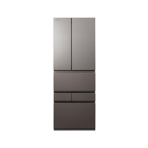 東芝 冷蔵庫 595L 観音開き 6ドア 幅68.5cm 摘みたて野菜室 3段冷凍室 Deliチルド GR-A600XFS(TH) グレー系