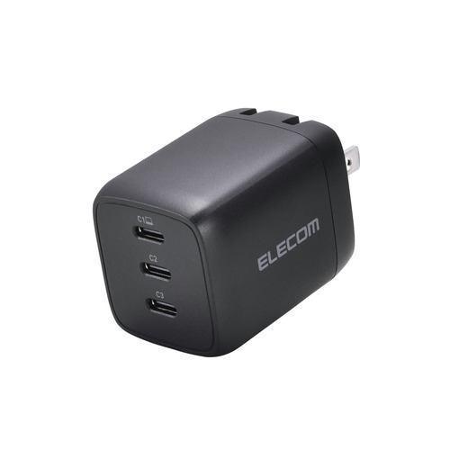 エレコム MPA-AC11167BK 充電器 USB Type-C PD 67W USB-C ×3 GaN II採用 MacBook スマホ・タブレ