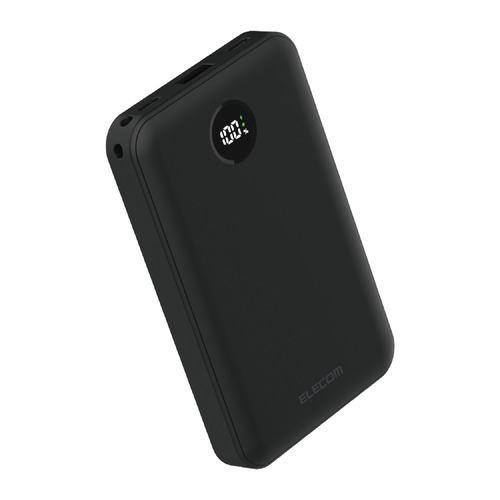 エレコム DE-C76-10000BK モバイルバッテリー 10000mAh Type-C×2/USB-A 液晶残量表示 PSE適合 スマホ/Swi