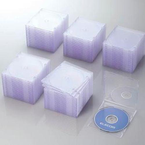 ケース エレコム CD DVD CCD-JSCS100CR Blu-ray/DVD/CDケース スリム/PS/1枚収納 クリア
