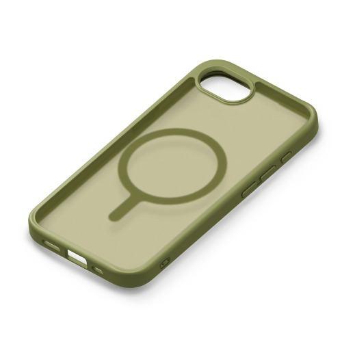 PGA PG-25KMH05GR iPhone 16e用 MagSafe対応 ハイブリッドケース マットカーキー