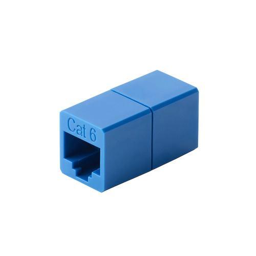 エレコム LD-RJ45U6BU LANケーブル 延長コネクタ Cat6 RJ45 中継コネクタ ギガビット対応 コンパクト ブルー