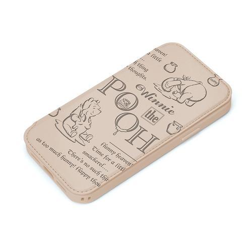PGA PG-D23BGF04POO iPhone15Pro ガラスフリップケース Premium Style くまのプーさん PGD23BGF04