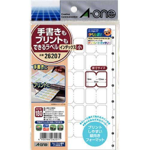 エーワン 手書きもプリントもできるラベル はがきサイズ・インデックス 小 18面・10シート 180片